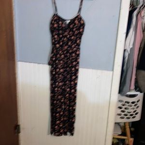 A black floral pantsuit. It’s from target.